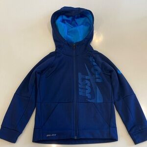 Navy Blue Nike Dri-fit Zip Up Hoodie Size 4/5